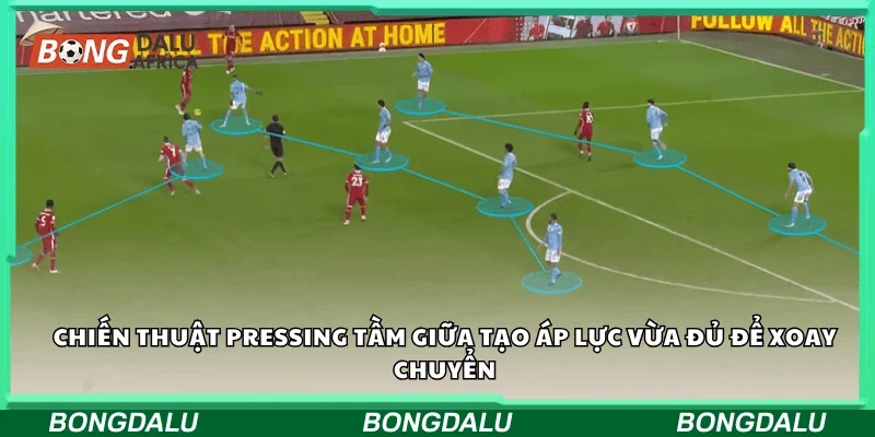 Chiến thuật pressing tầm giữa tạo áp lực vừa đủ, dễ xoay chuyển.