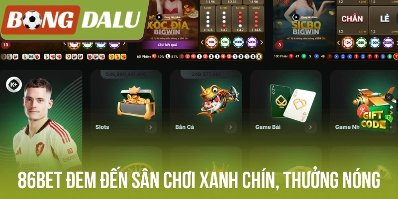 86Bet đem đến sân chơi xanh chín, thưởng nóng