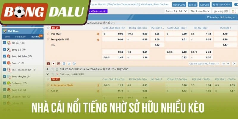 Nhà cái nổi tiếng nhờ sở hữu nhiều kèo 