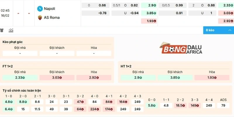 Chọn cửa đặt ngon ăn vào tiền màn thư hùng Napoli vs AS Roma